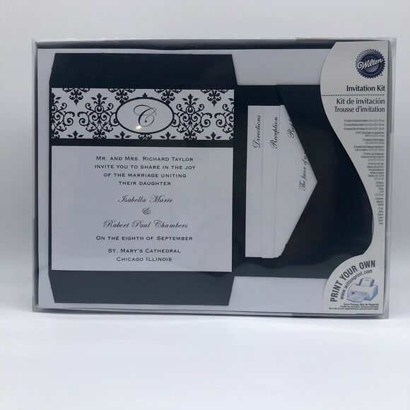 Wilton Print Your Own Invitation Kit Monogram NEW - Picture 1 of 6